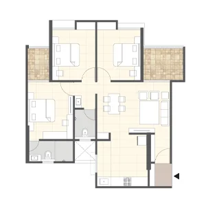 2.5 BHK floor plan at Mangalam Momento